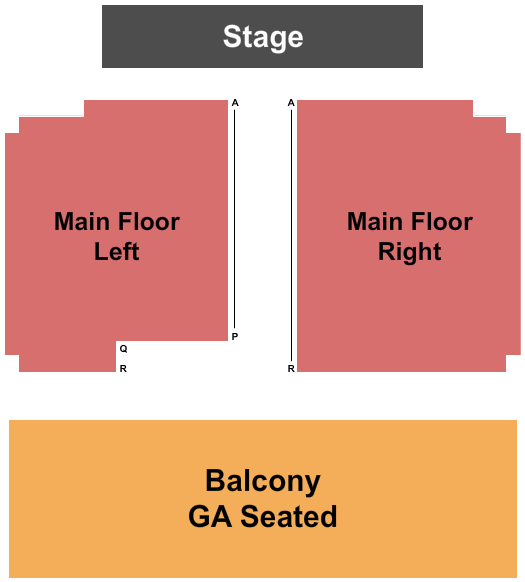 War Memorial Hall - University of Guelph Endstage Floor/GA Balc Seating Chart